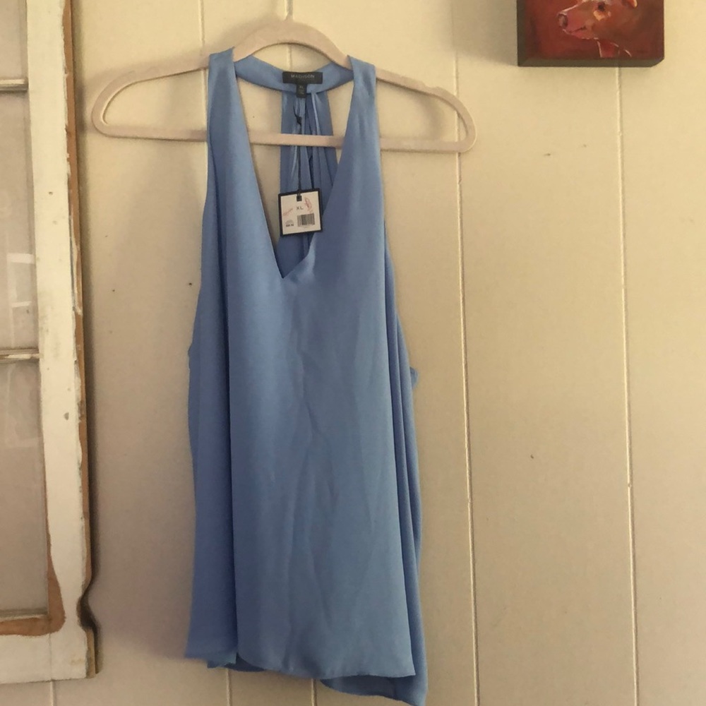 Madison dressy halter top. Zipper down left side